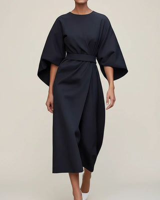 Women's Belted Wrap Midi Dress