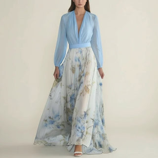 Women's Floral A-Line Maxi Dress