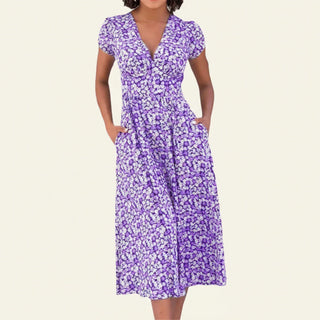 Women's Floral A-Line Midi Dress