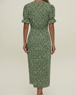 Women's Floral Wrap Midi Dress