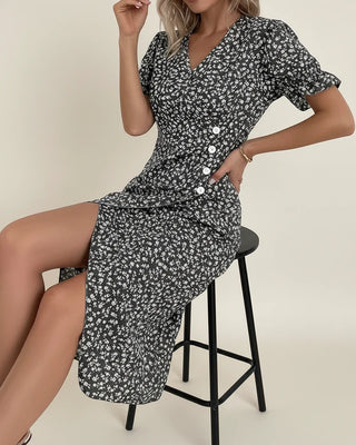 Women's Floral Wrap Midi Dress