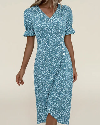 Women's Floral Wrap Midi Dress