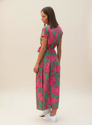 Women's Floral Wrap Midi Dress