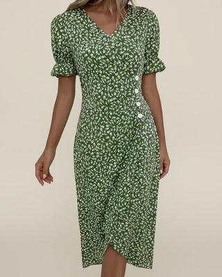 Women's Floral Wrap Midi Dress