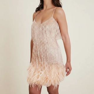 Women's Fringe Cocktail Mini Dress