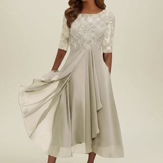 Women's Lace A-Line Midi Dress