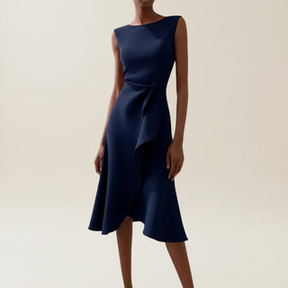 Women's Ruffle A-Line Midi Dress
