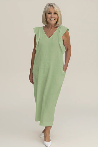 Women's Ruffle Sleeve Midi Dress
