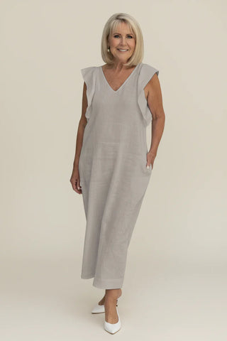 Women's Ruffle Sleeve Midi Dress