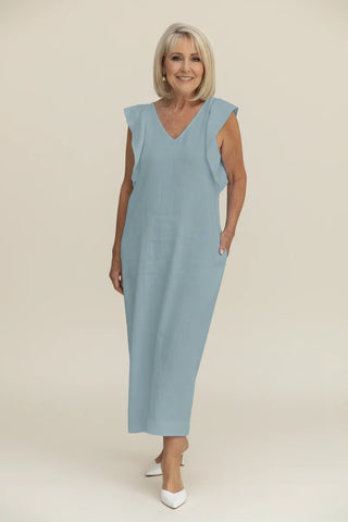 Women's Ruffle Sleeve Midi Dress