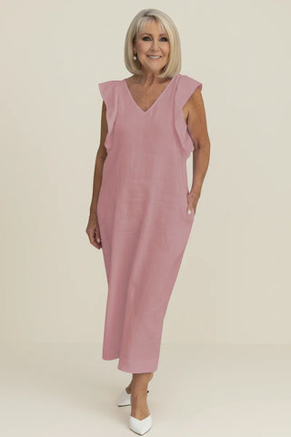 Women's Ruffle Sleeve Midi Dress
