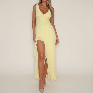 Women's Ruffle Slip Maxi Dress