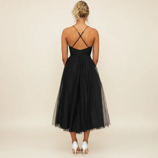Women's Spaghetti Strap A-Line Midi Dress