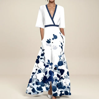 Women's V-Neck Wrap Maxi Dress