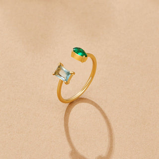 Aurora Aqua Green Crystal Ring
