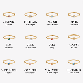 Birthstone 18K Gold Rings