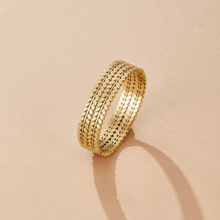 Layered Gold Leaf Bangle