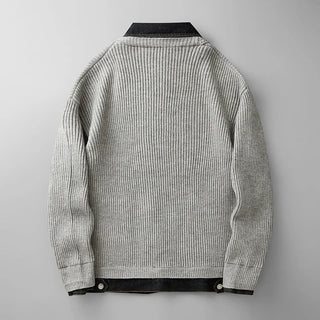 Men's Button-Down Denim Cardigan Sweater