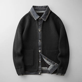 Men's Button-Down Denim Cardigan Sweater