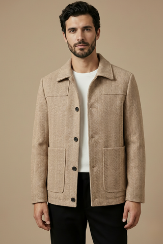 Men's Button-Down Herringbone Jacket