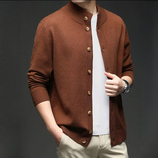 Men's Button-Down Ribbed Knit Sweater