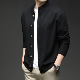 Men's Button-Down Ribbed Knit Sweater