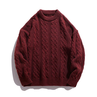 Men's Cable Knit Crew Neck Sweater
