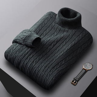 Men's Cable Knit Turtleneck Sweater