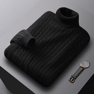 Men's Cable Knit Turtleneck Sweater