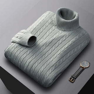 Men's Cable Knit Turtleneck Sweater