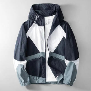 Men's Color Block Hooded Jacket