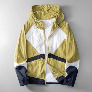 Men's Color Block Hooded Jacket