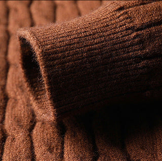 Men's Full Zip Cable Knit Sweater