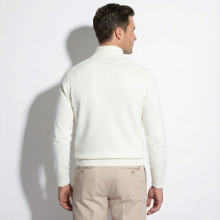 Men's Half-Zip Ribbed Knit Sweater