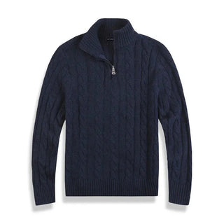Men's Quarter-Zip Cable Knit Sweater