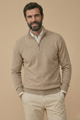 Men's Quarter-Zip Regular Fit Sweater