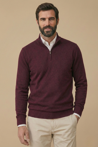 Men's Quarter-Zip Regular Fit Sweater
