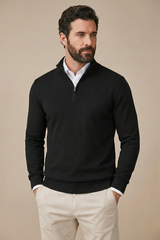 Men's Quarter-Zip Regular Fit Sweater
