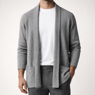 Men's Shawl Collar Open Front Sweater