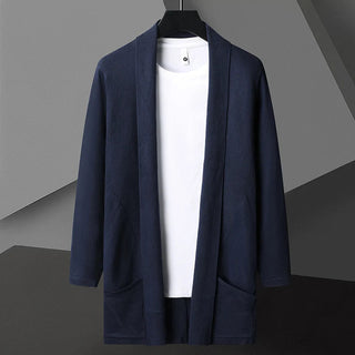 Men's Shawl Collar Open Front Sweater
