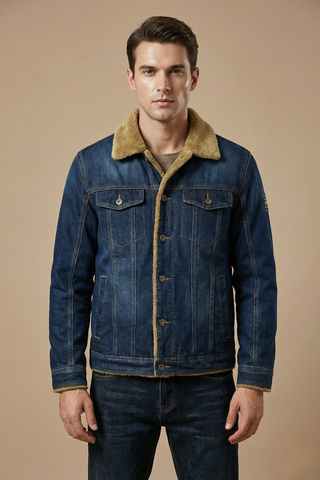 Men's Sherpa Collar Denim Jacket