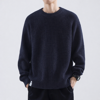 Men's Textured Crew Neck Sweater