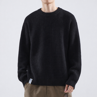Men's Textured Crew Neck Sweater