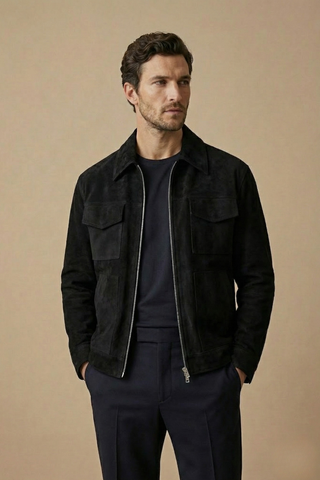 Men's Zip-Up Collared Jacket