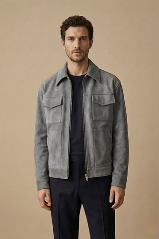 Men's Zip-Up Collared Jacket