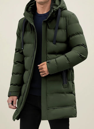 Men's Hooded Long Puffer Winter Jacket