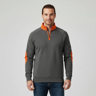 Men's Quarter Zip Elbow Patch Sweater