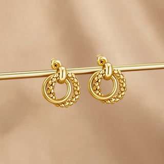 Monica Twisted Bead Hoop Earrings