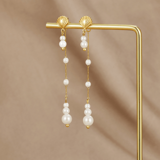 Neesa Pearl Tassel Earrings