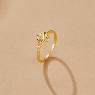 Vintage Lotus Flower Opal Ring